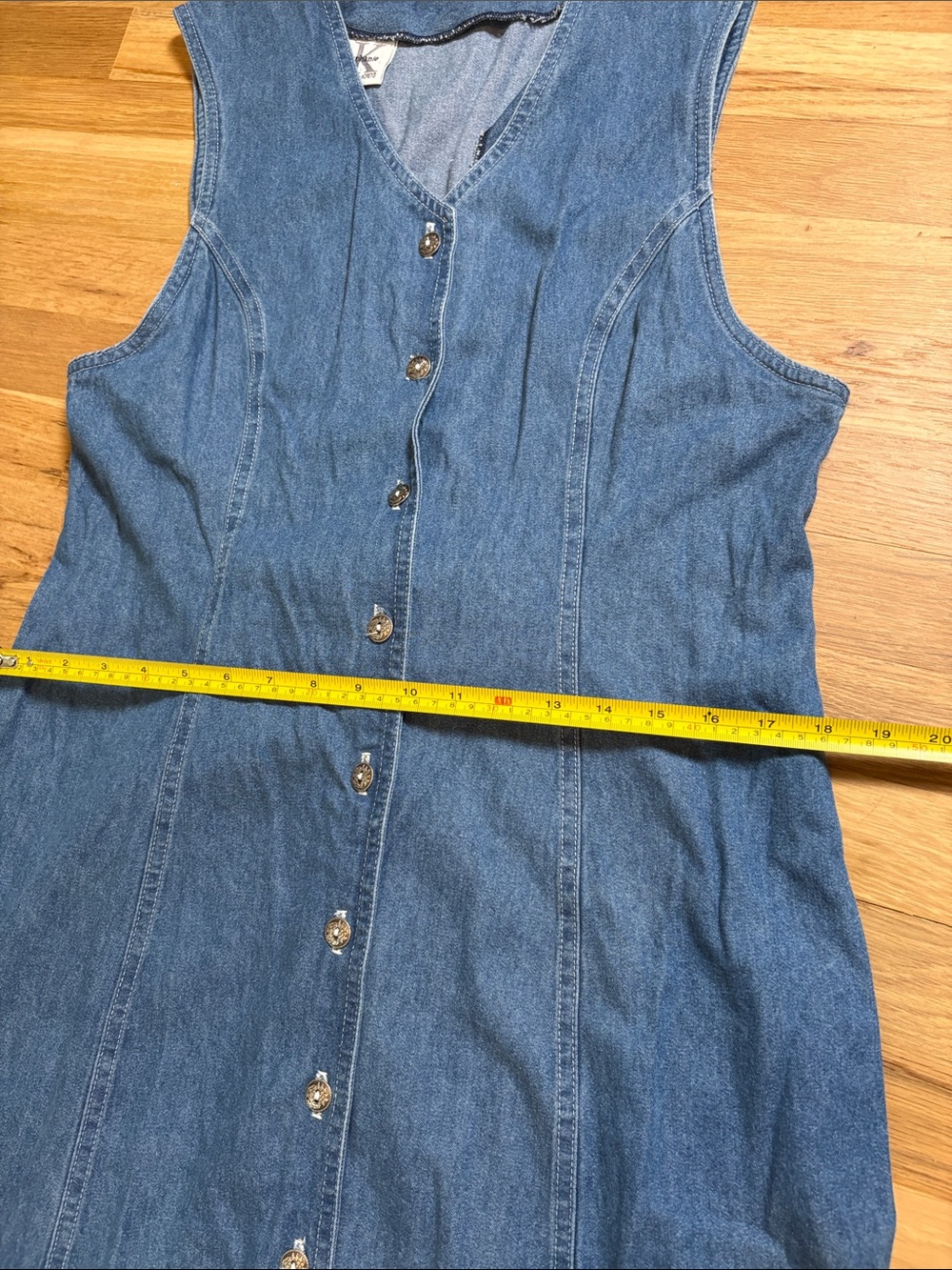 Y2K Stephanie K by Koret Dark Blue Denim Button-Front Midi Dress - Picture 8 of 15